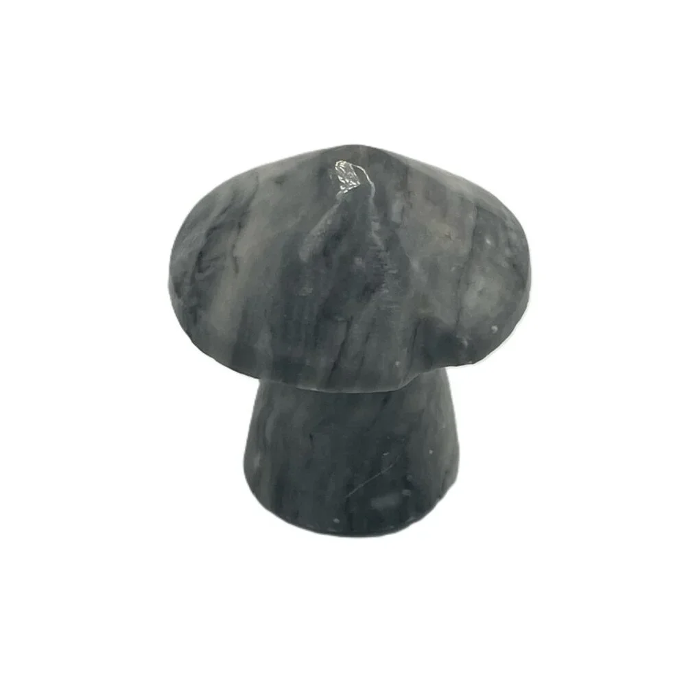 Vintage Mushroom Alabaster‎ Hand Carved Gray White Marble Stone Mexico